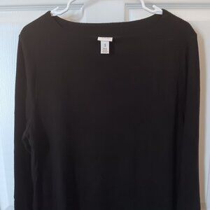 Weekender by Chico's Simple Black Pullover Sweater, SZ 3